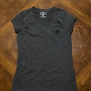 Beverly Hills Polo Club Women's Charcoal V-Neck Tee